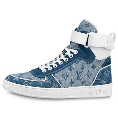 Pre-owned Louis Vuitton (wmns)  Lv Boombox Monogram High-top Sneakers Denim-blue