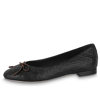 Pre-owned Louis Vuitton (wmns)  Lv Nina Flat Ballerina Shoes 'black Monogram'