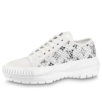 Pre-owned Louis Vuitton (wmns)  Lv Squad Sneakers 'white With Crystal Monogram' In Multi
