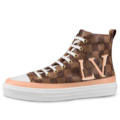 Pre-owned Louis Vuitton (wmns)  Lv Stellar Damier High-top Sports Shoes Brown
