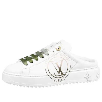 Pre-owned Louis Vuitton (wmns)  Lv Time Out Mules 'white With Green Ombre'