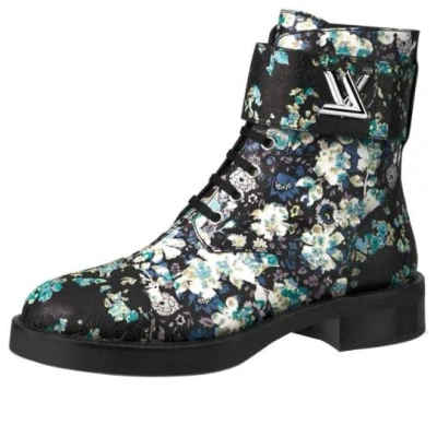 Pre-owned Louis Vuitton (wmns)  Lv Wonderland Printing Small Cowhide Flat Blue Black