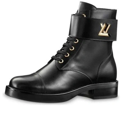 Pre-owned Louis Vuitton (wmns)  Lv Wonderland Small Cowhide Martin Boots Black