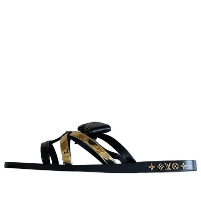 Pre-owned Louis Vuitton (wmns)  Peplum Sandals 'black Gold' In Multi