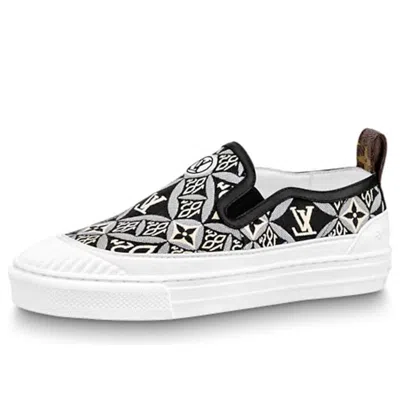 Pre-owned Louis Vuitton (wmns)  Playtime Slip-on Shoes 'black White Monogram' In Multi