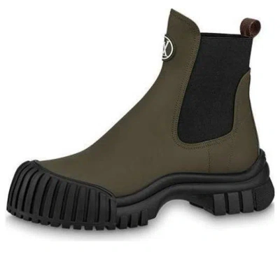 Pre-owned Louis Vuitton (wmns)  Ruby Flat Ankle Boots 'olive Green'