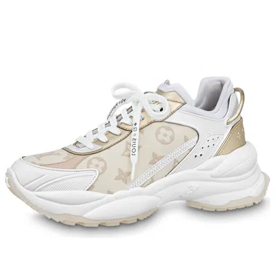 Pre-owned Louis Vuitton (wmns)  Run 55 Sneakers 'beige Monogram White'
