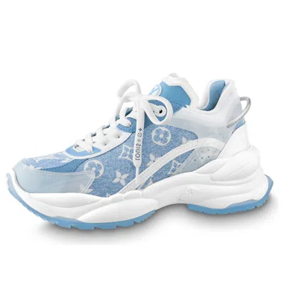 Pre-owned Louis Vuitton (wmns)  Run 55 Trainers 'blue Denim Monogram'
