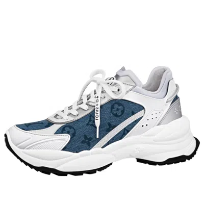 Pre-owned Louis Vuitton (wmns)  Run 55 Sneakers 'denim Monogram Silver'
