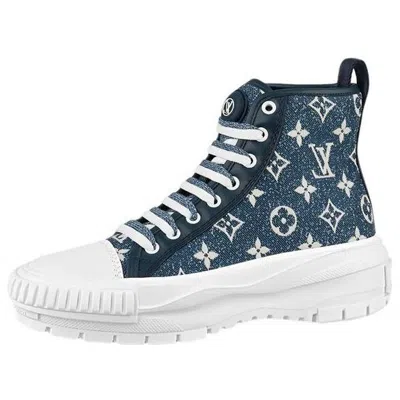 Pre-owned Louis Vuitton (wmns)  Squad Ankle Sneakers 'denim With Monogram'