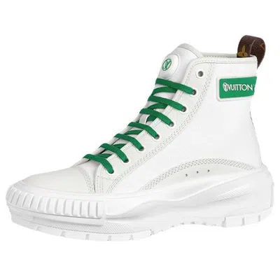Pre-owned Louis Vuitton (wmns)  Square Suede Ankle Boots 'white Green' In Multi