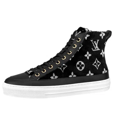 Pre-owned Louis Vuitton (wmns)  Stellar Ankle Sneakers 'black White Monogram' In Multi