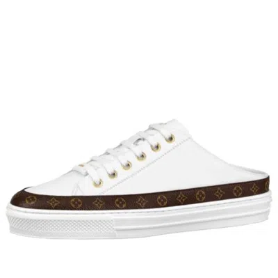 Pre-owned Louis Vuitton (wmns)  Stellar Mules 'white Brown'