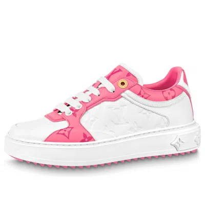 Pre-owned Louis Vuitton (wmns)  Time Out Sneakers 'white And Pink Monogram'