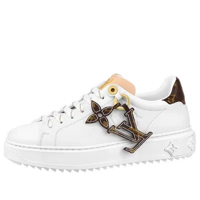 Pre-owned Louis Vuitton (wmns)  Time Out Sneakers 'white With Brown Monogra' In Multi