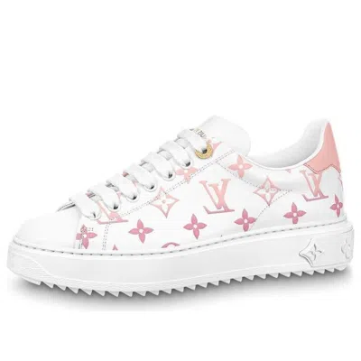 Pre-owned Louis Vuitton (wmns)  Time Out Sneakers 'white With Pink Monogram'