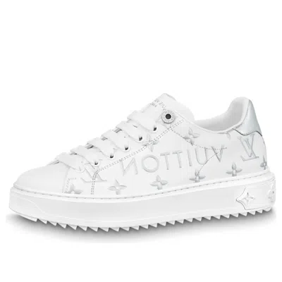 Pre-owned Louis Vuitton (wmns)  Time Out Sneakers 'white With Silver Monogram' In Multi