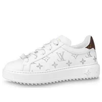 Pre-owned Louis Vuitton (wmns)  Time Out Sneakers 'white With Silver Monogram'
