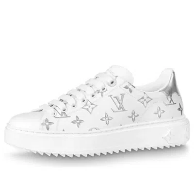 Pre-owned Louis Vuitton (wmns)  Time Out Sneakers 'white With Silver Monogram' In Multi