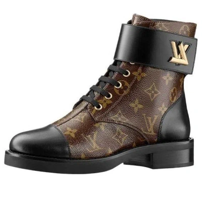 Pre-owned Louis Vuitton (wmns)  Wonderland Flat Ranger Boots 'brown Monogram' In Multi