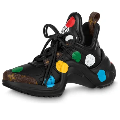 Pre-owned Louis Vuitton (wmns)  X Yk Academy Archlight Sneakers 'black With Colorful Dots' In Multi