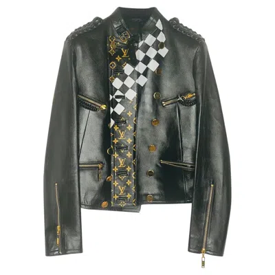 Pre-owned Louis Vuitton Women's Black Multicoloured Leather Jacket, Size 38 It