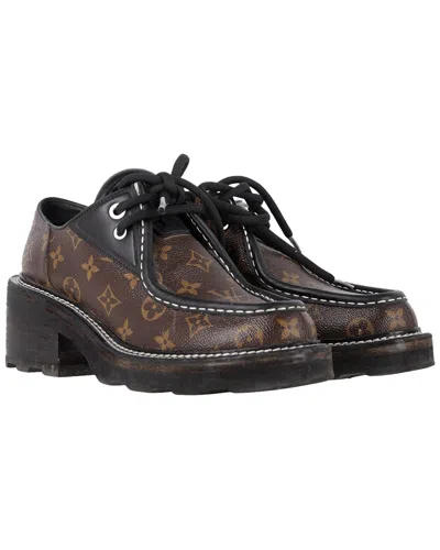 Pre-owned Louis Vuitton Women's Canvas Beaubourg Platform Derby (authentic Pre-loved)