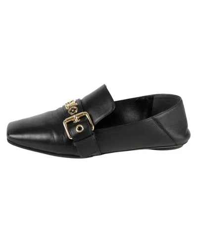 Pre-owned Louis Vuitton Women's Leather Baya Flat Loafer (authentic Pre-loved) In Black/black