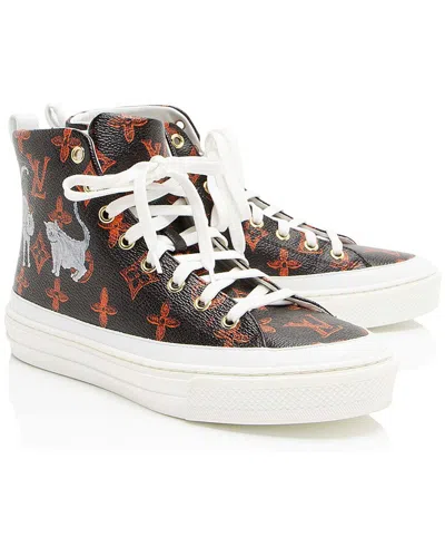 Pre-owned Louis Vuitton Women's Leather Limited Edition Catogram Canvas Stellar Sneaker (authentic Pre-loved)