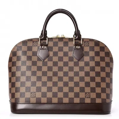 Pre-owned Louis Vuitton Women's  Alma Damier Ebene (without Accessories) Pm Cerise Lining In Brown