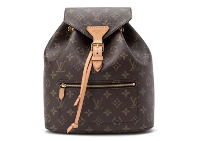 Pre-owned Louis Vuitton Women's  Backpack Montsouris Monogram Nm Brown In Multi