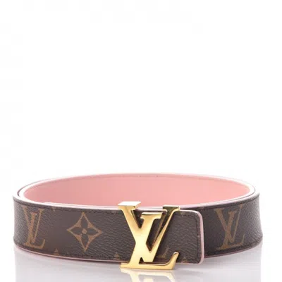 Pre-owned Louis Vuitton Women's  Belt Lv Initiales Reversible Monogram In Rose Poudre