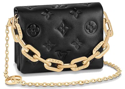 Pre-owned Louis Vuitton Women's  Beltbag Coussin Cruise 22 Monogram Embossed In Black