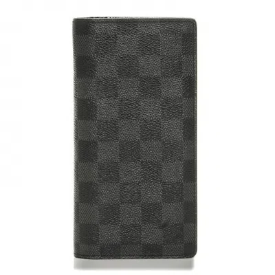 Pre-owned Louis Vuitton Women's  Brazza Wallet Damier Graphite In Multi