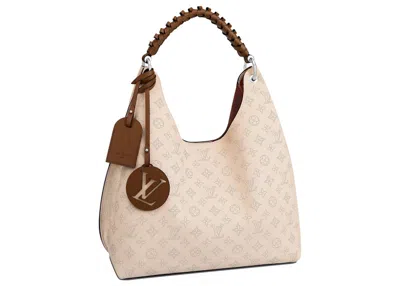 Pre-owned Louis Vuitton Women's  Carmel Mahina Hobo Bag In Cream In White