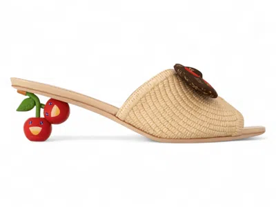 Pre-owned Louis Vuitton Women's  Cherie Mule X Takashi Murakami Raffia Sneakers In Multi