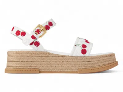 Pre-owned Louis Vuitton Women's  Cherry Maya Platform Sandal X Takashi Murakami White Sneakers