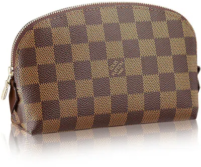 Pre-owned Louis Vuitton Women's  Cosmetic Pouch Damier Ebene Brown In Multi