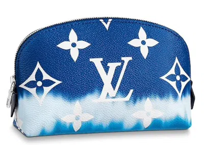 Pre-owned Louis Vuitton Women's  Cosmetic Pouch Lv Escale In Bleu In Blue