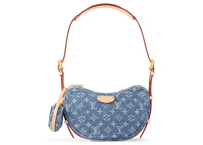 Pre-owned Louis Vuitton Women's  Croissant Mm In Monogram Denim Blue