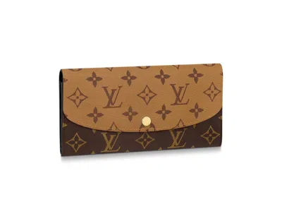 Pre-owned Louis Vuitton Women's  Emilie Wallet In Monogram Reverse