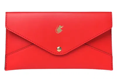 Pre-owned Louis Vuitton Women's  Envelope Pouch Veau Cachemire Chinese New Year Rat In Red