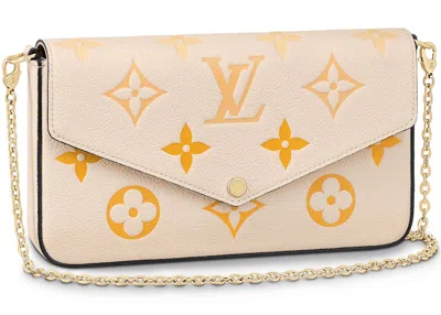 Pre-owned Louis Vuitton Women's  Felicie Pochette Monogram Empreinte In Cream