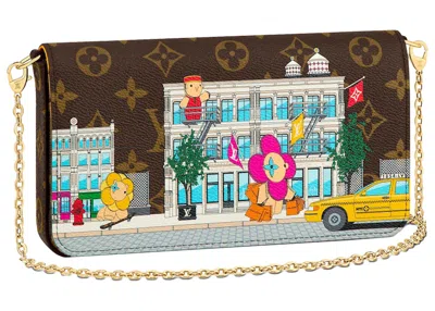 Pre-owned Louis Vuitton Women's  Félicie Pochette Vivienne Holiday In Monogram Canvas/yellow