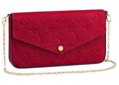 Pre-owned Louis Vuitton Women's  Félicie Pochette (without Accessories) Monogram Empreinte In Scarelet Red Red