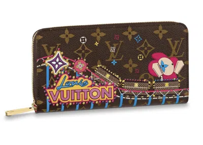 Pre-owned Louis Vuitton Women's  Gp Wallet Monogram (12 Card Slot) Vivienne Holiday In Rose Pivoine Pink