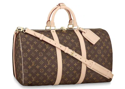 Pre-owned Louis Vuitton Women's  Keepall Bandouliere Monogram 50 Brown
