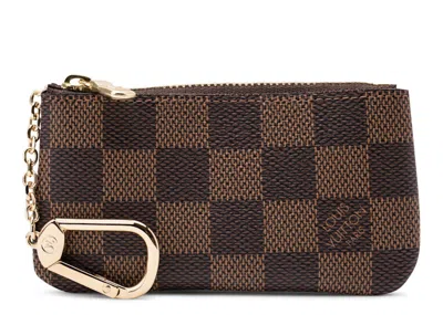 Pre-owned Louis Vuitton Women's  Key Pouch Damier Ebene In Brown Damier
