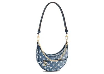 Pre-owned Louis Vuitton Women's  Loop Baguette Handbag Denim Jacquard In Navy Blue