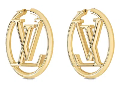 Pre-owned Louis Vuitton Women's  Louise Hoop Earrings In Gold